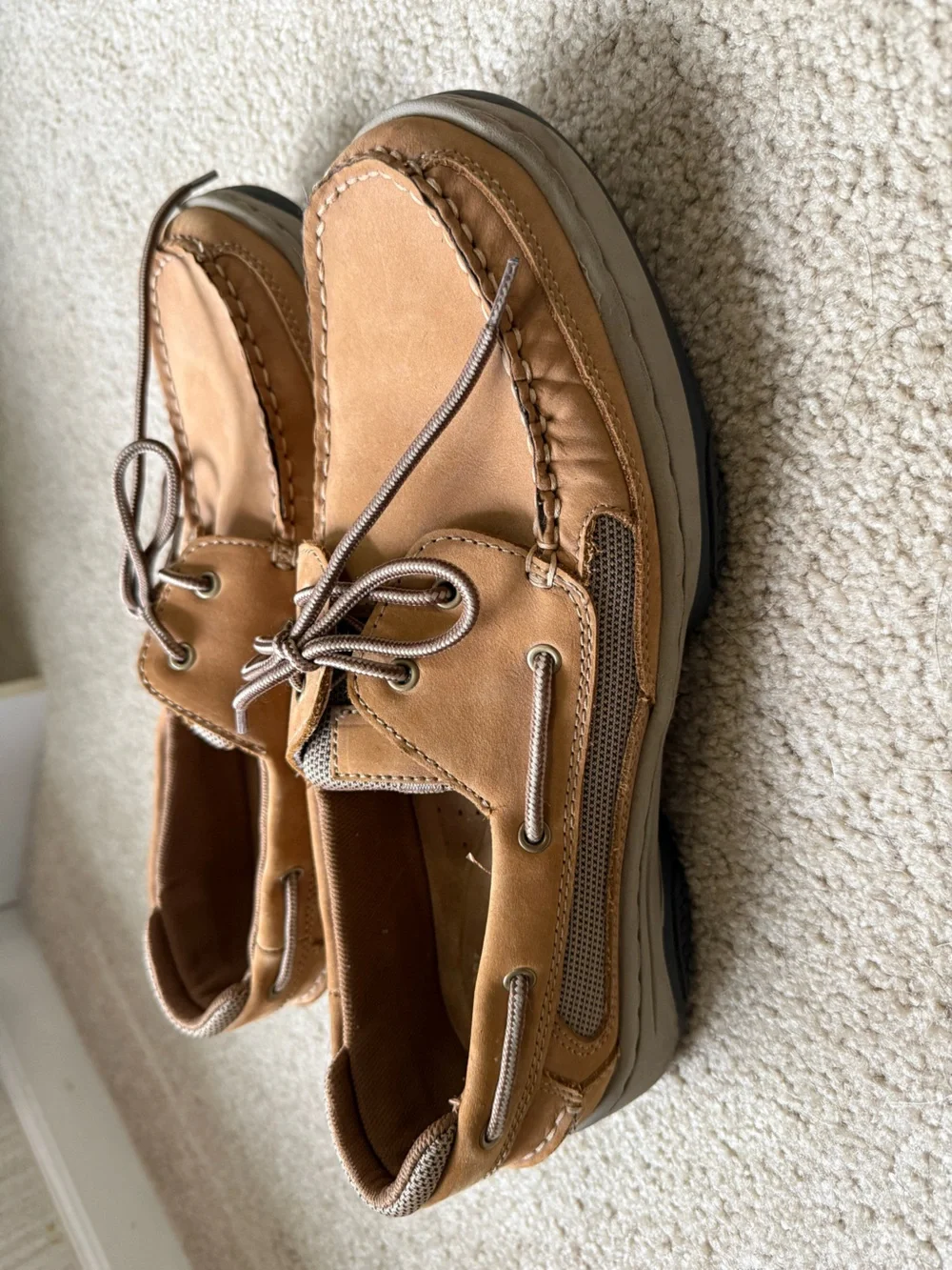 Reel Legends Men's Tan Leather Boat Shoes